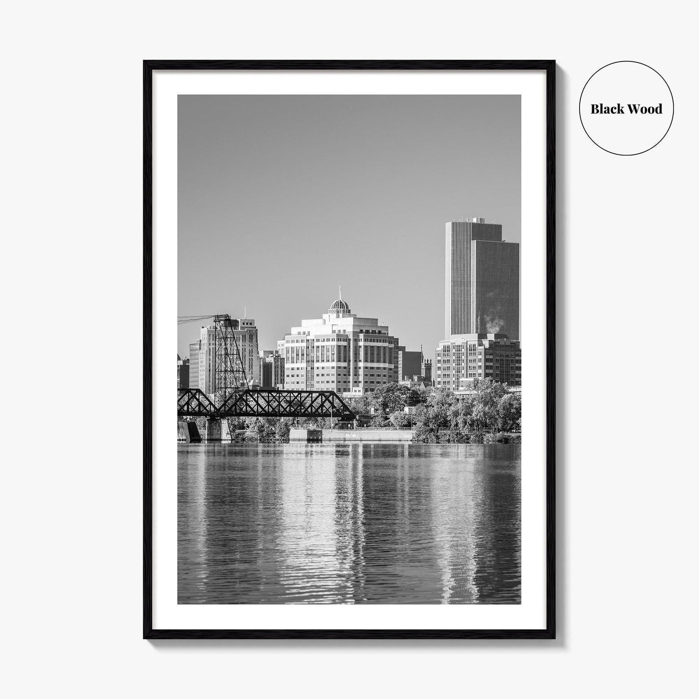 Albany Skyline Black and White Fine Art Photo Print, Poster, New York Poster