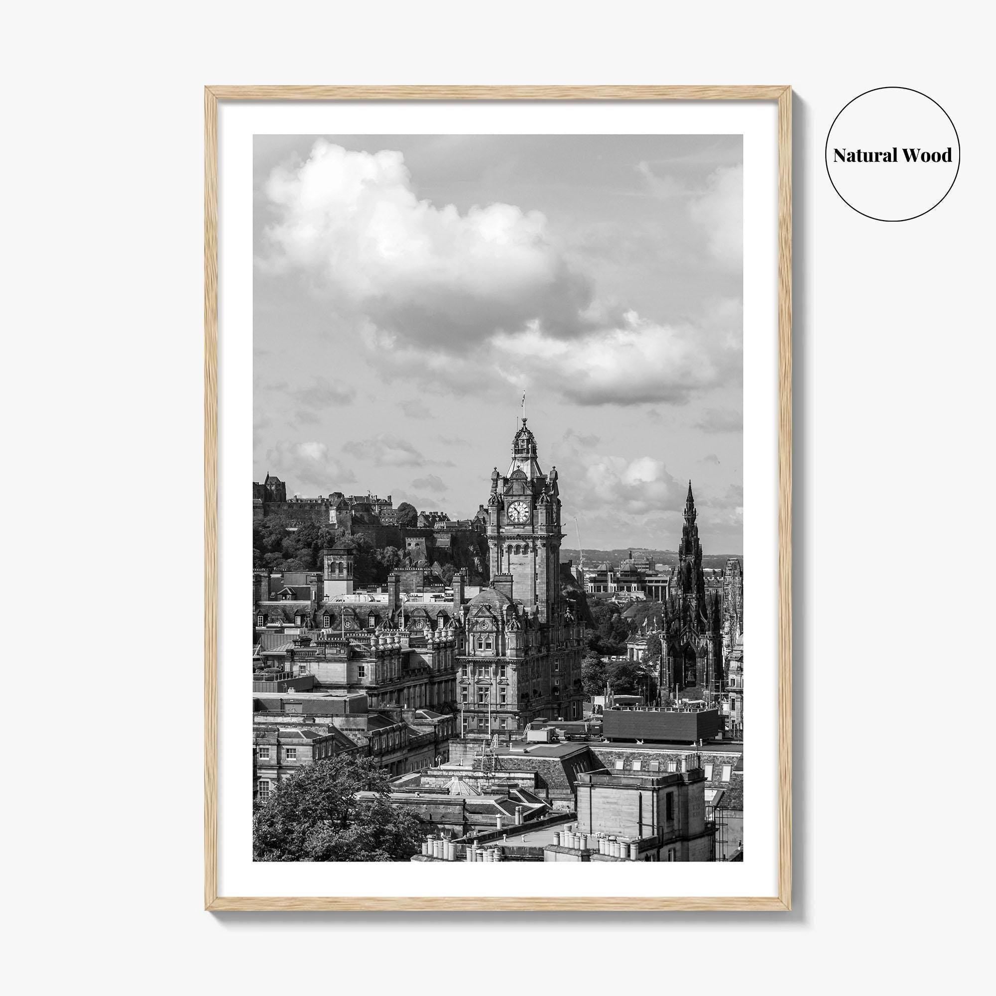 Edinburgh Skyline Black and White Fine Art Photo Print, Scotland, Calton Hill Poster