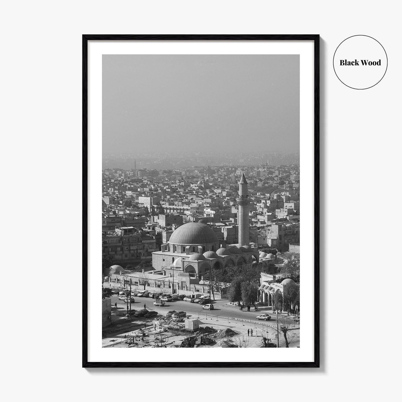 Aleppo Black and White Fine Art Photo Print, Citadel, Syria Wall Decor Poster
