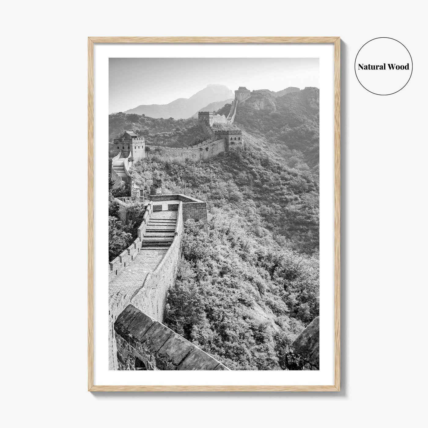 Great Wall of China Black and White Fine Art Photo Print, Beijing Poster