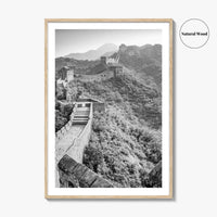Great Wall of China Black and White Fine Art Photo Print, Beijing Poster