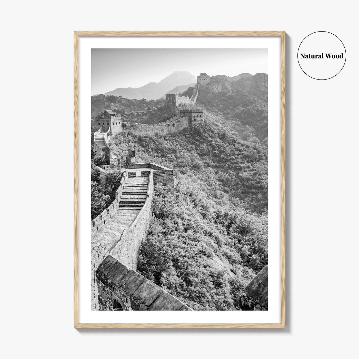 Great Wall of China Black and White Fine Art Photo Print, Beijing Poster