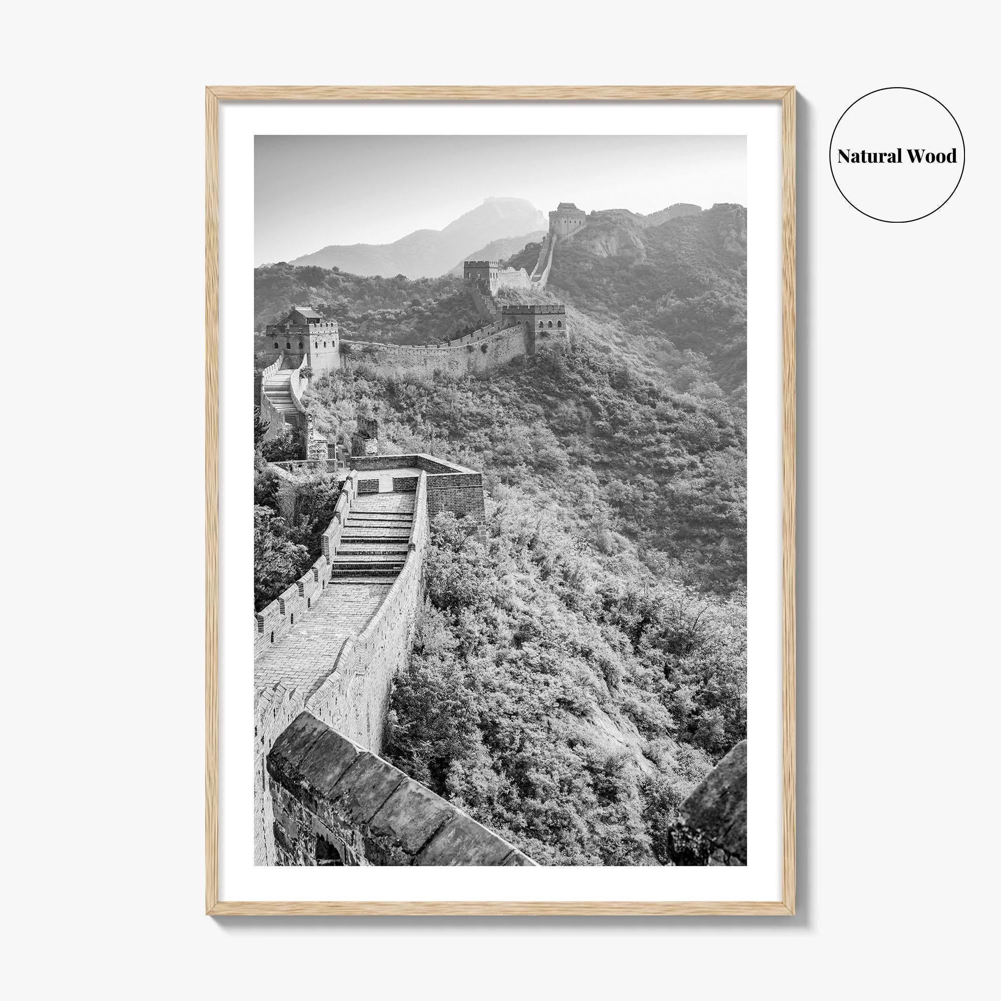 Great Wall of China Black and White Fine Art Photo Print, Beijing Poster