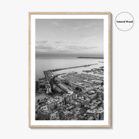 Alicante Black and White Fine Art Photo Print, Port Wall Poster, Costa Blanca Spain