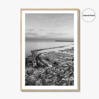 Alicante Black and White Fine Art Photo Print, Port Wall Poster, Costa Blanca Spain