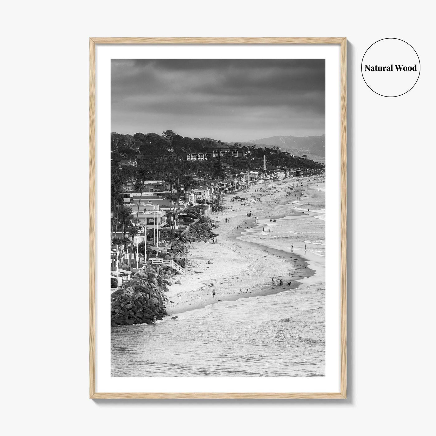 Del Mar Black and White Fine Art Photo Print, San Diego, California Poster