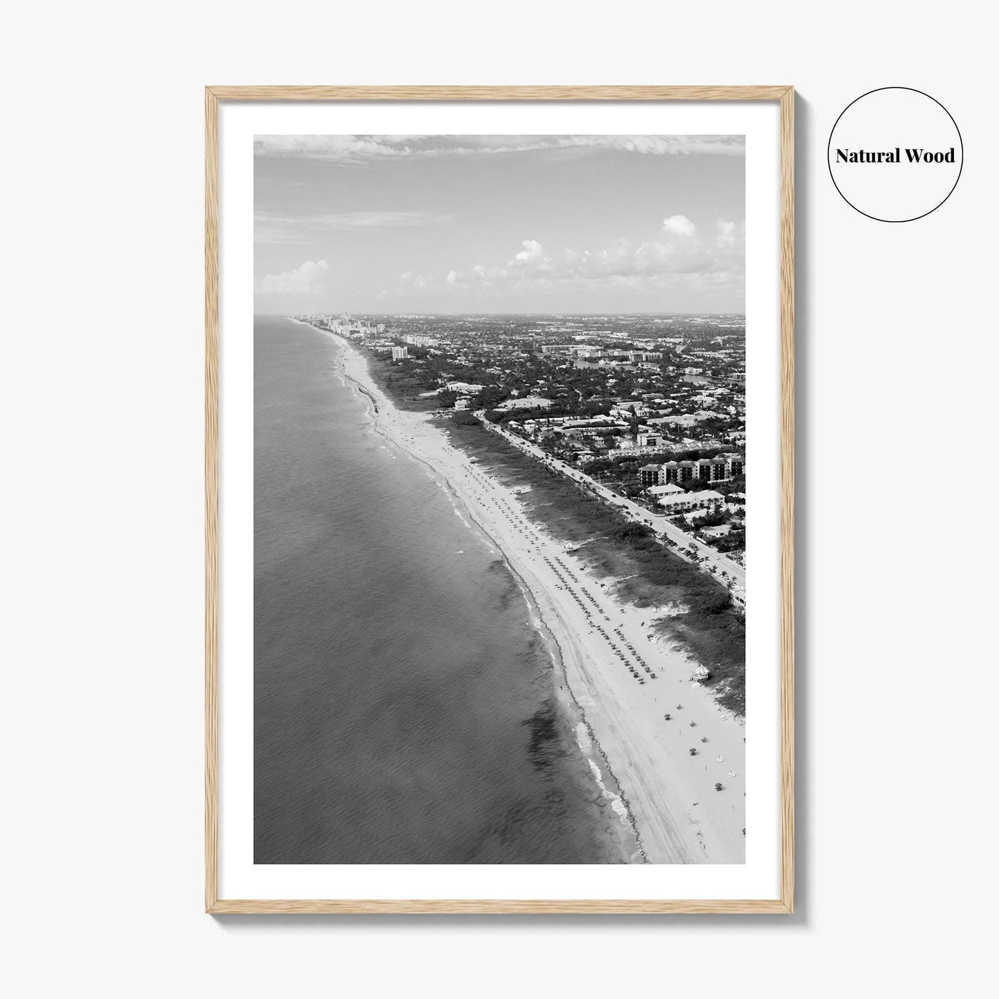 Delray Beach Black and White Fine Art Photo Print, Florida USA Poster