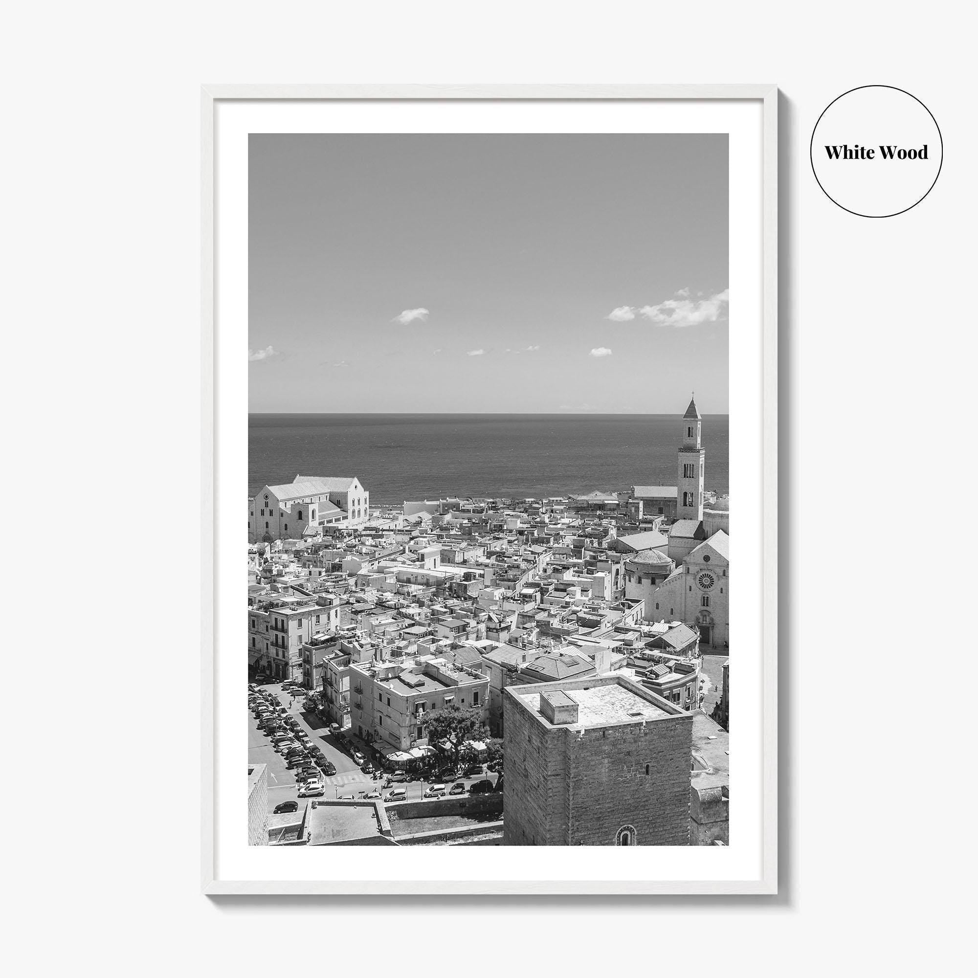 Bari Black and White Fine Art Photo Print, Basilica San Nicola Puglia Italy Poster