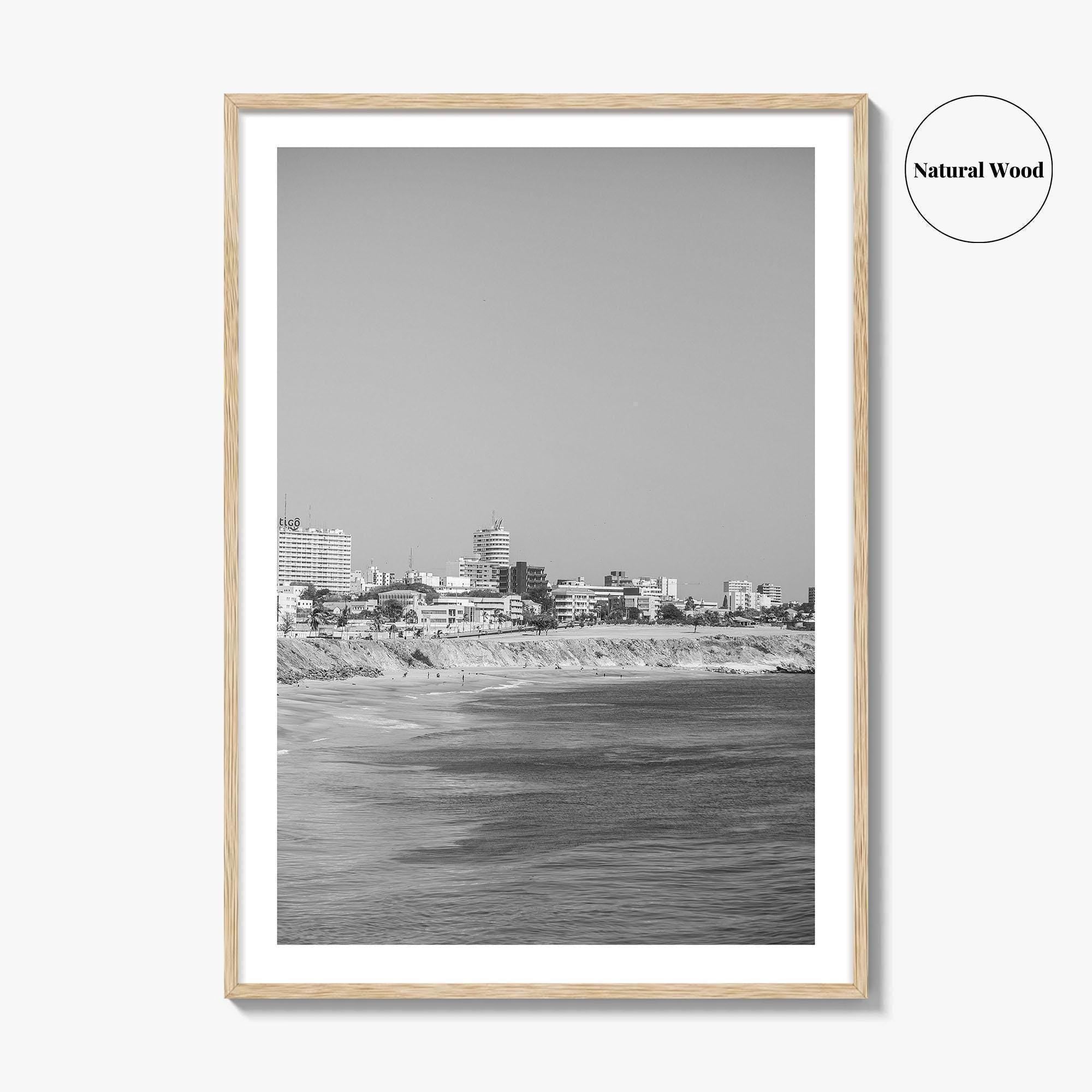 Dakar Black and White Fine Art Photo Print, Senegal Shoreline Wall Decor Poster