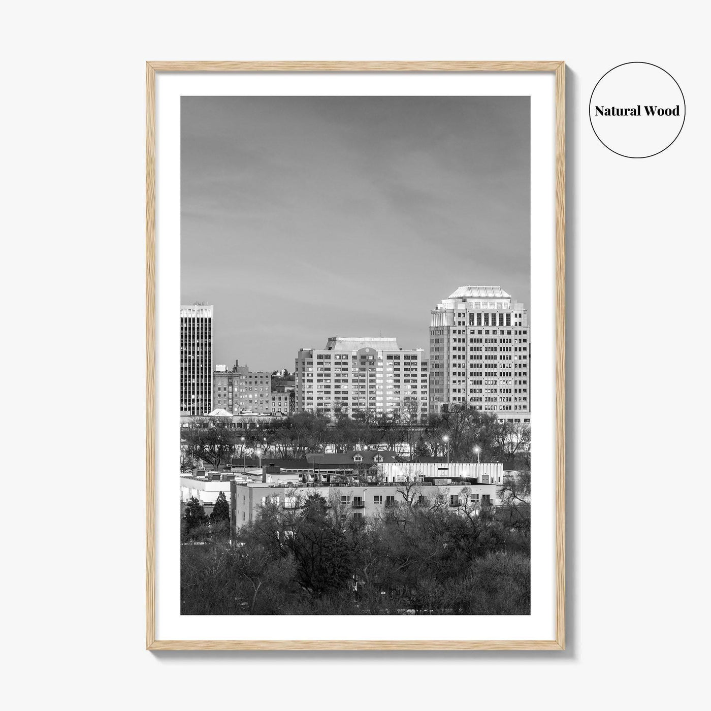 Colorado Springs Skyline Black and White Fine Art Photo Print, City Poster, CO USA