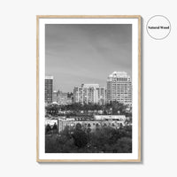 Colorado Springs Skyline Black and White Fine Art Photo Print, City Poster, CO USA