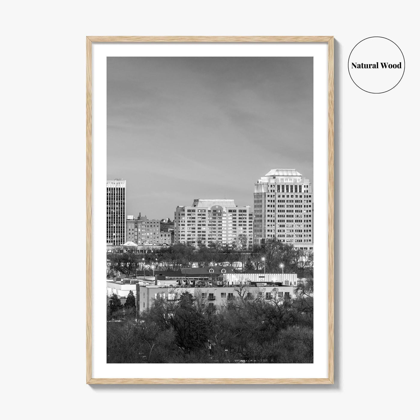 Colorado Springs Skyline Black and White Fine Art Photo Print, City Poster, CO USA
