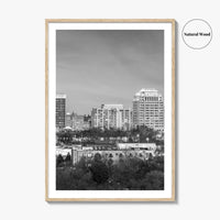 Colorado Springs Skyline Black and White Fine Art Photo Print, City Poster, CO USA