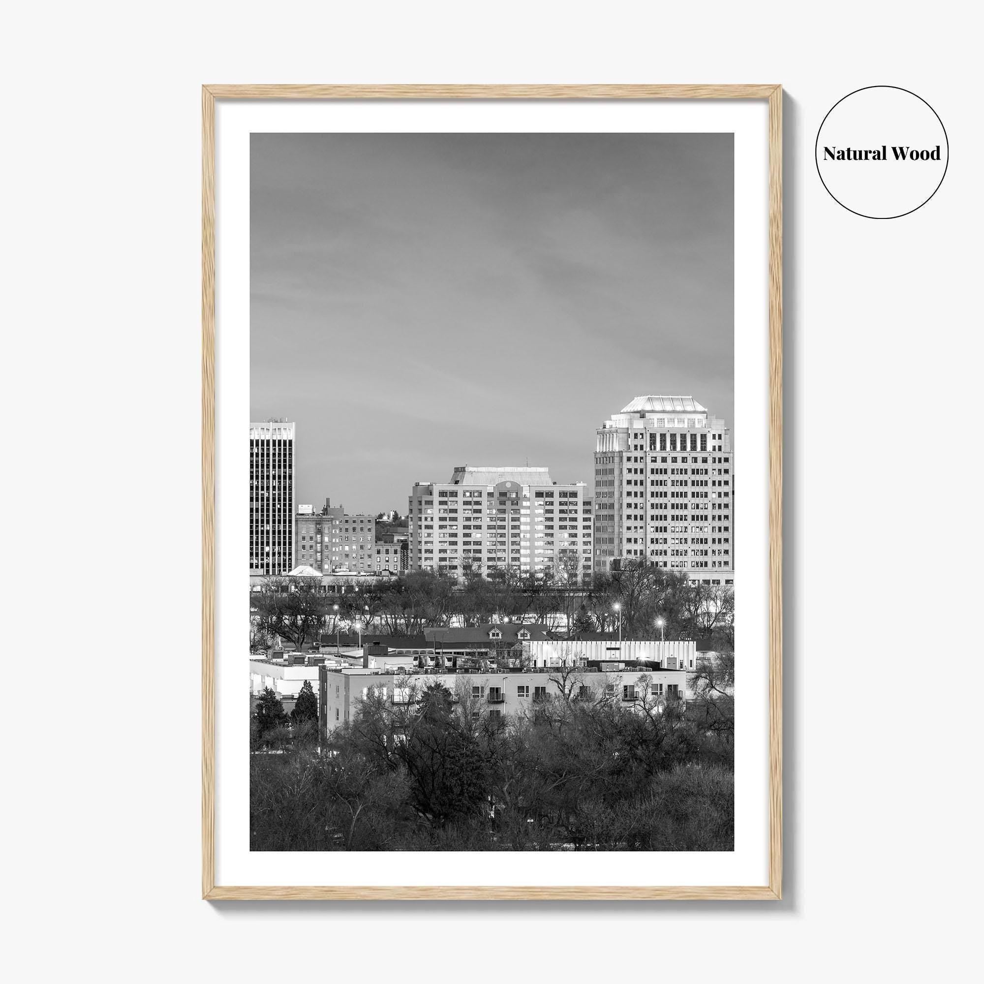 Colorado Springs Skyline Black and White Fine Art Photo Print, City Poster, CO USA