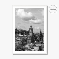 Edinburgh Skyline Black and White Fine Art Photo Print, Scotland, Calton Hill Poster