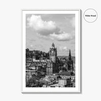 Edinburgh Skyline Black and White Fine Art Photo Print, Scotland, Calton Hill Poster