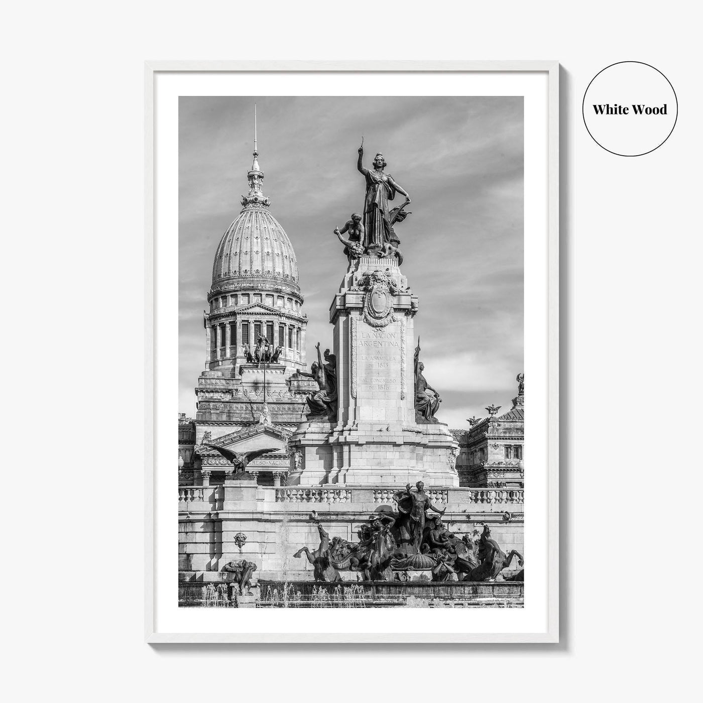 Buenos Aires Black and White Fine Art Photo Print, Argentine Congress, Argentina Poster
