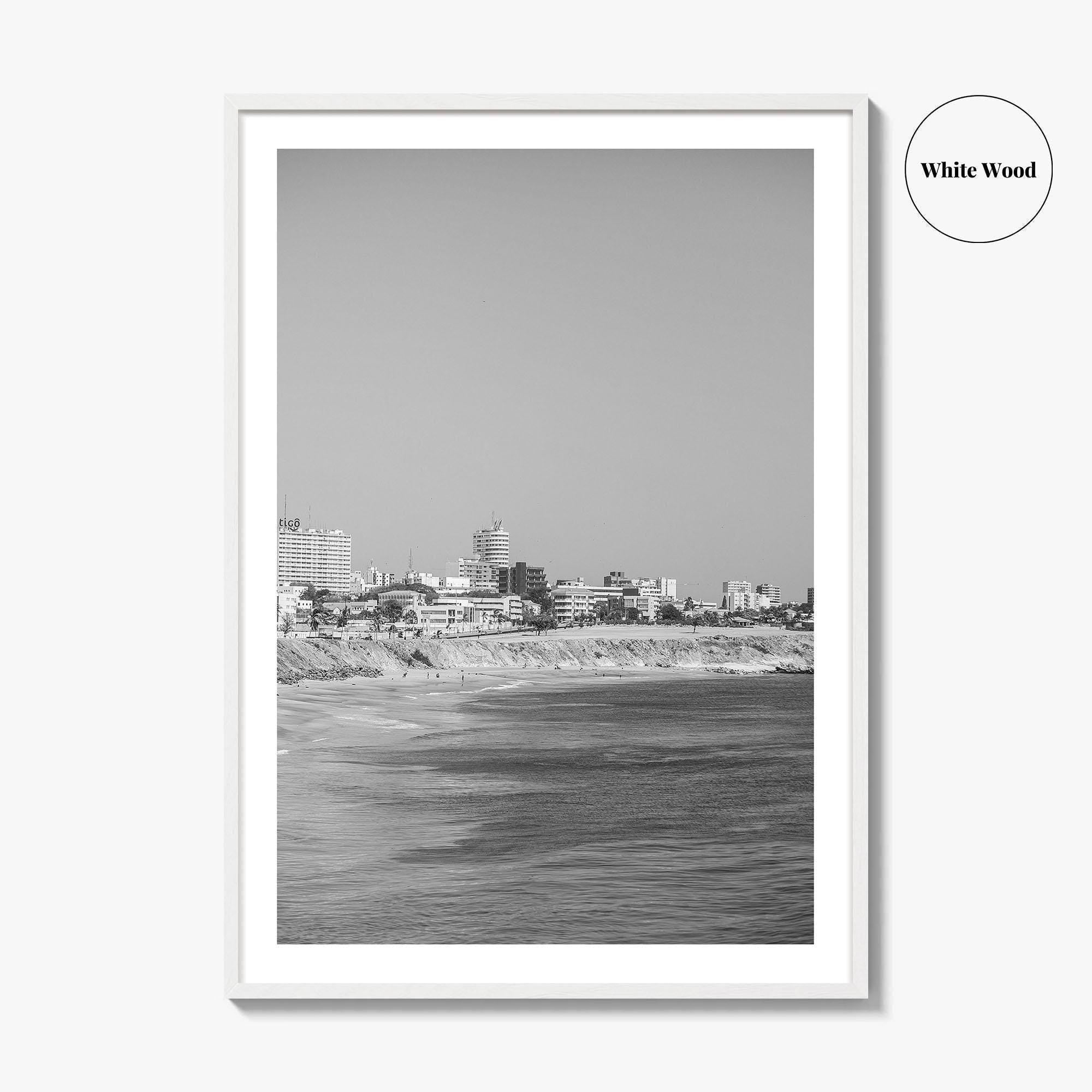 Dakar Black and White Fine Art Photo Print, Senegal Shoreline Wall Decor Poster