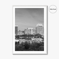 Colorado Springs Skyline Black and White Fine Art Photo Print, City Poster, CO USA