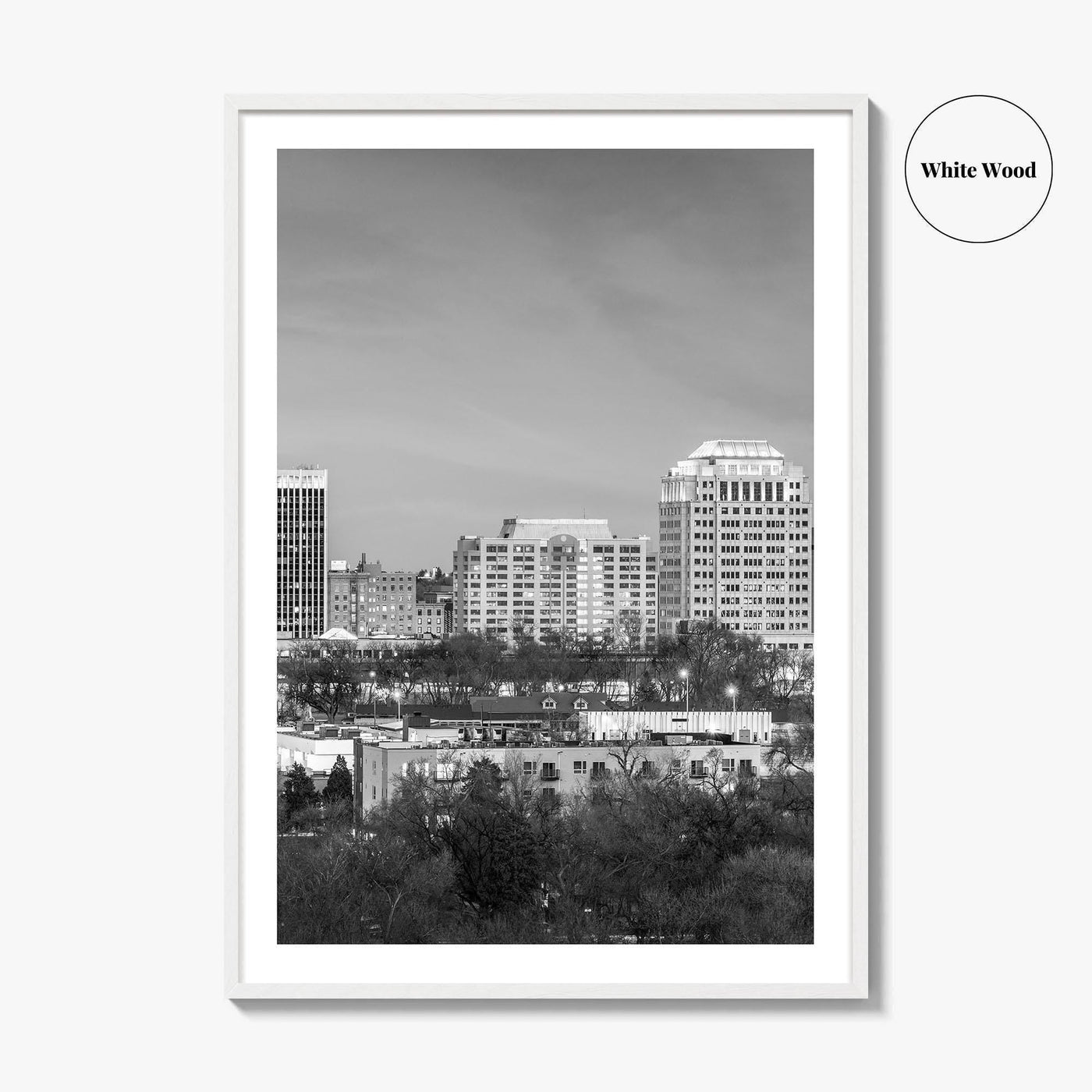 Colorado Springs Skyline Black and White Fine Art Photo Print, City Poster, CO USA