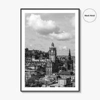 Edinburgh Skyline Black and White Fine Art Photo Print, Scotland, Calton Hill Poster