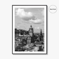 Edinburgh Skyline Black and White Fine Art Photo Print, Scotland, Calton Hill Poster
