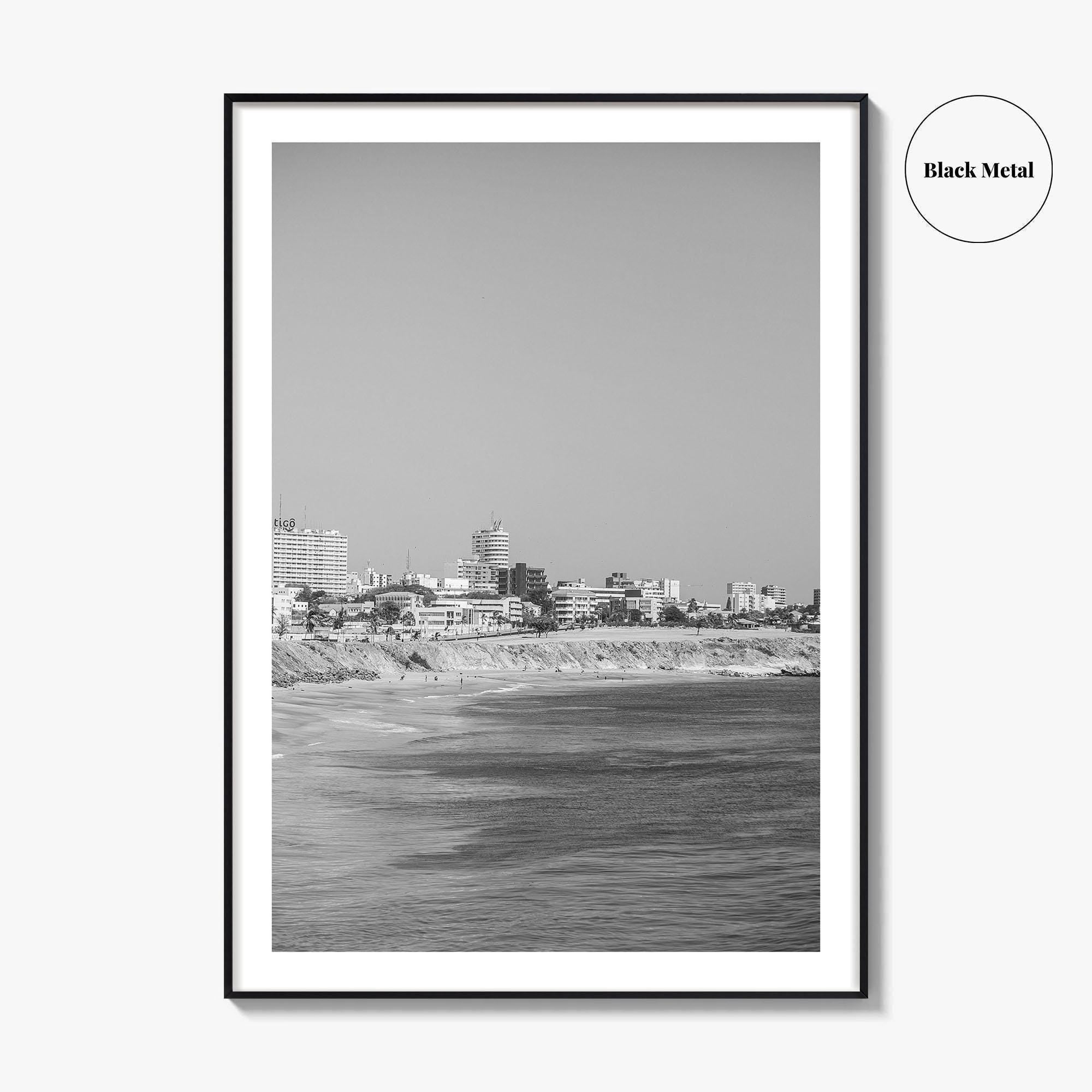 Dakar Black and White Fine Art Photo Print, Senegal Shoreline Wall Decor Poster