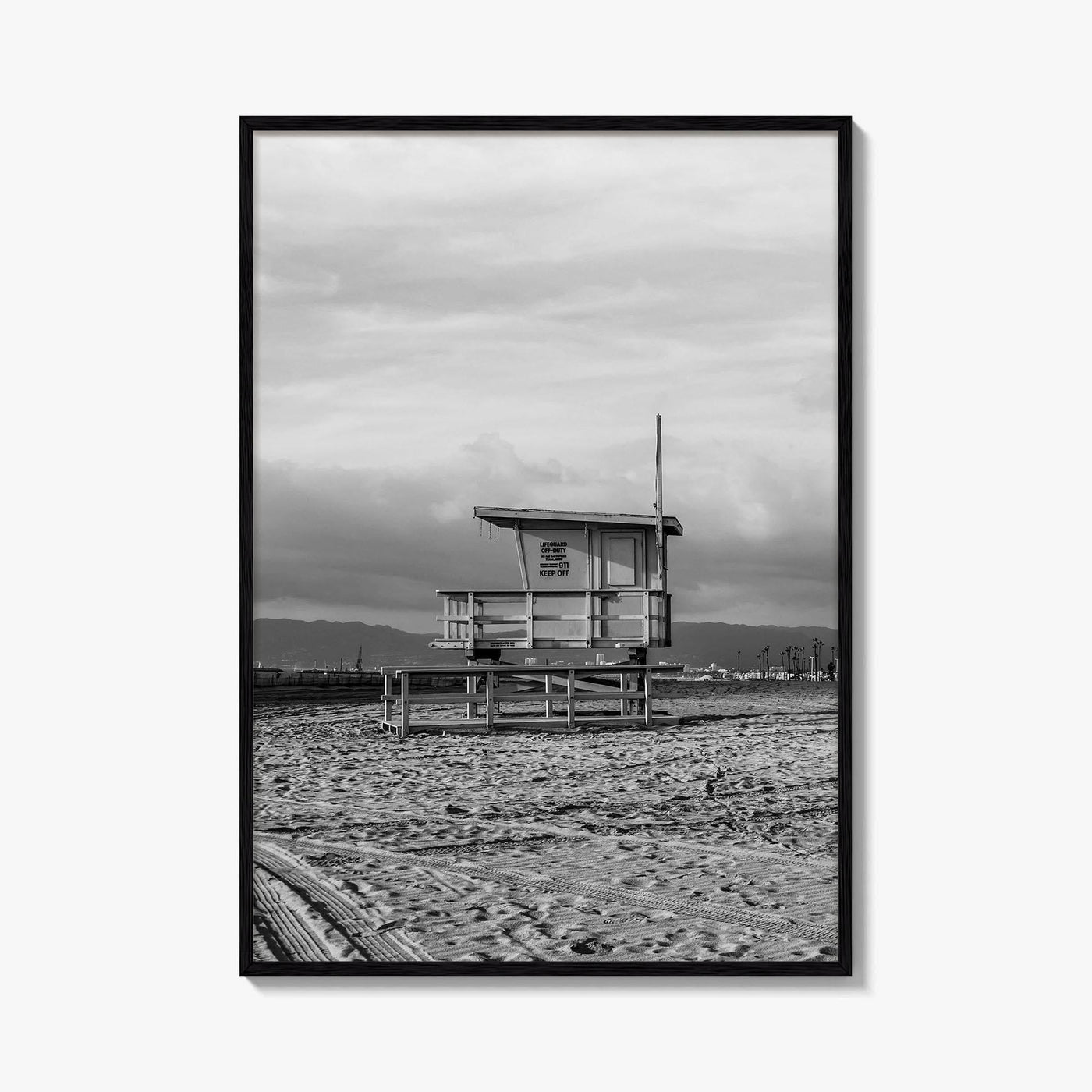 El Segundo Black and White Fine Art Photo Print, California Lifeguard Poster