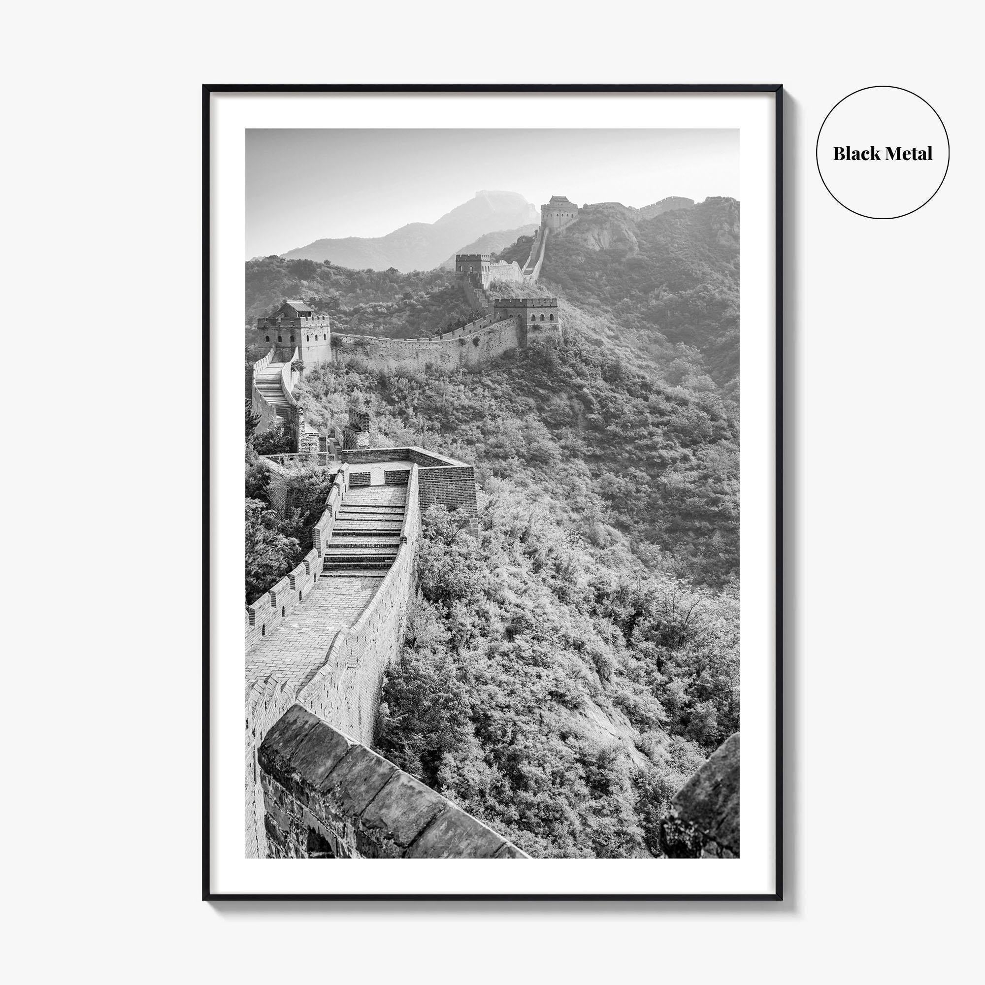 Great Wall of China Black and White Fine Art Photo Print, Beijing Poster