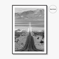 Death Valley Black and White Fine Art Photo Print, Desert Highway, Beatty Nevada USA