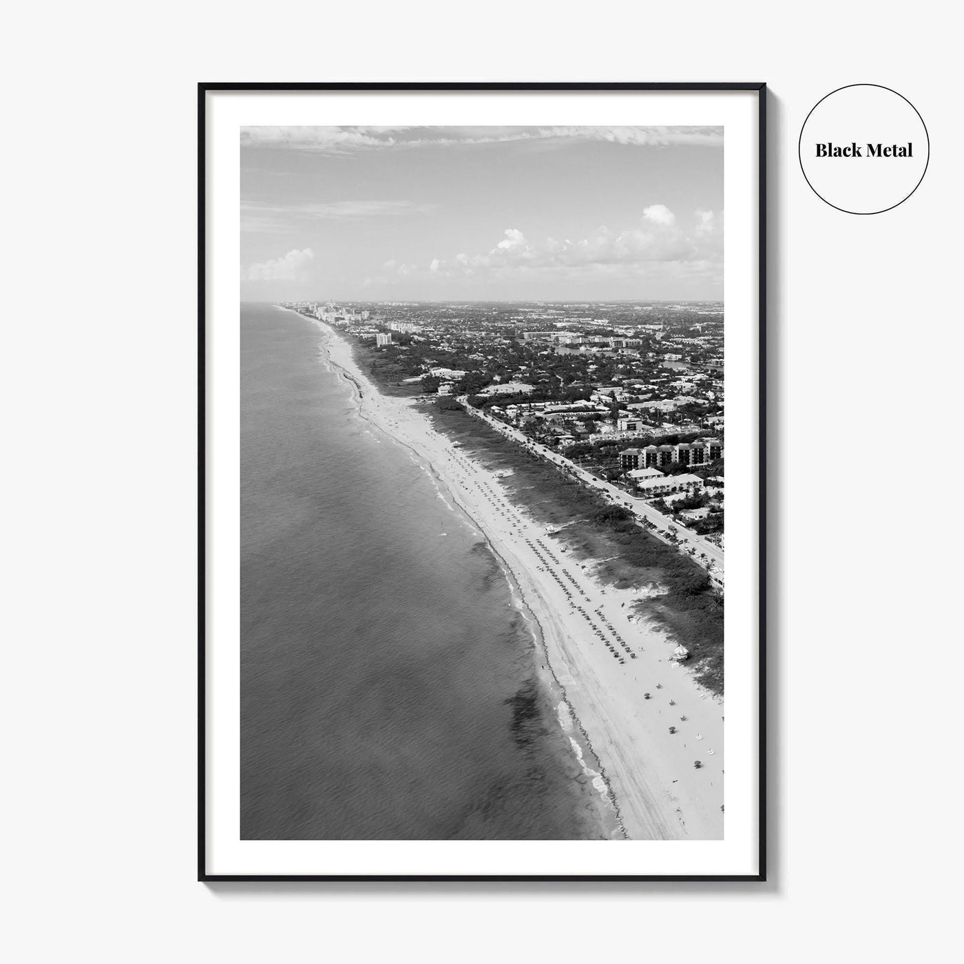 Delray Beach Black and White Fine Art Photo Print, Florida USA Poster