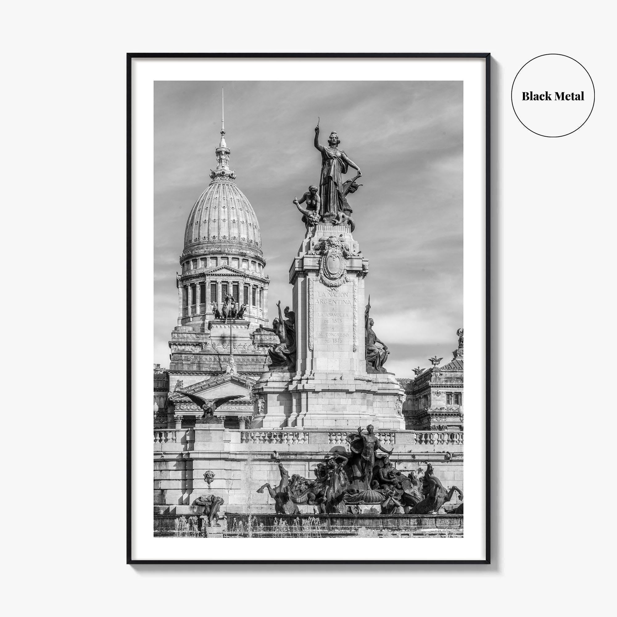 Buenos Aires Black and White Fine Art Photo Print, Argentine Congress, Argentina Poster