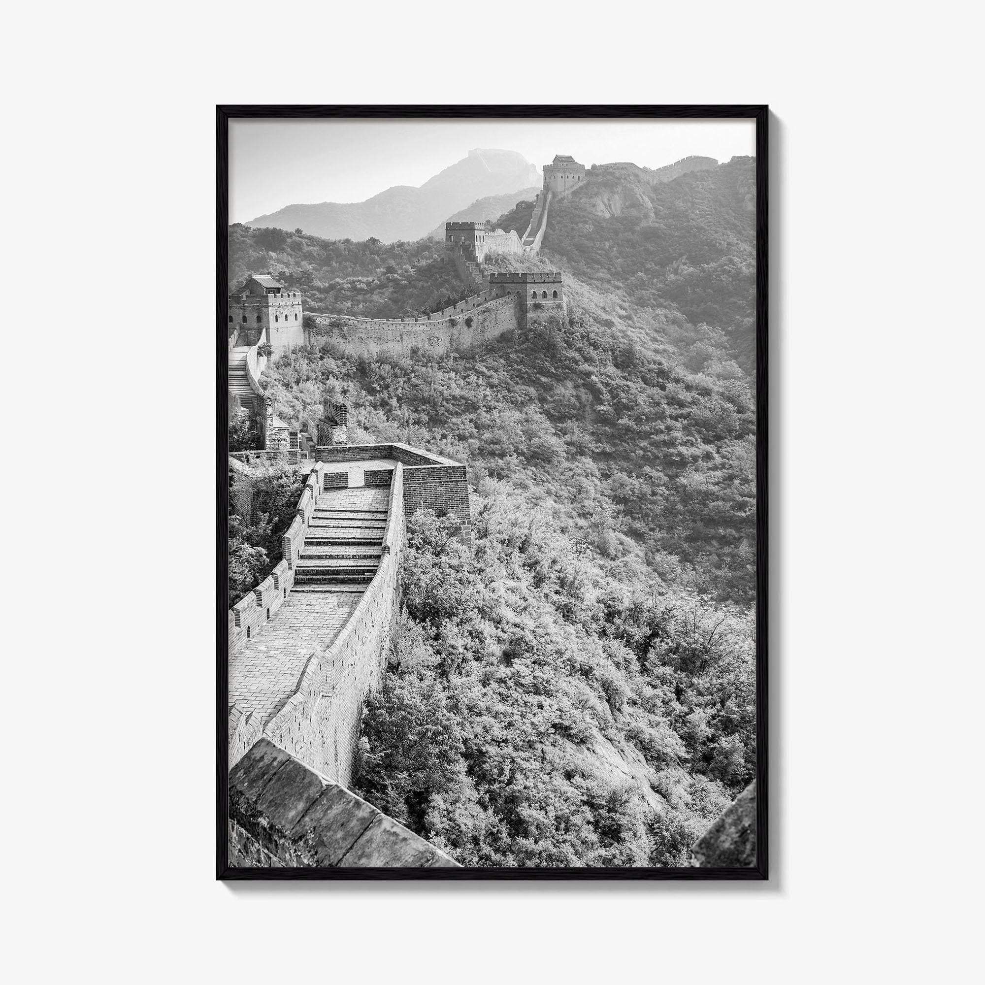Great Wall of China Black and White Fine Art Photo Print, Beijing Poster