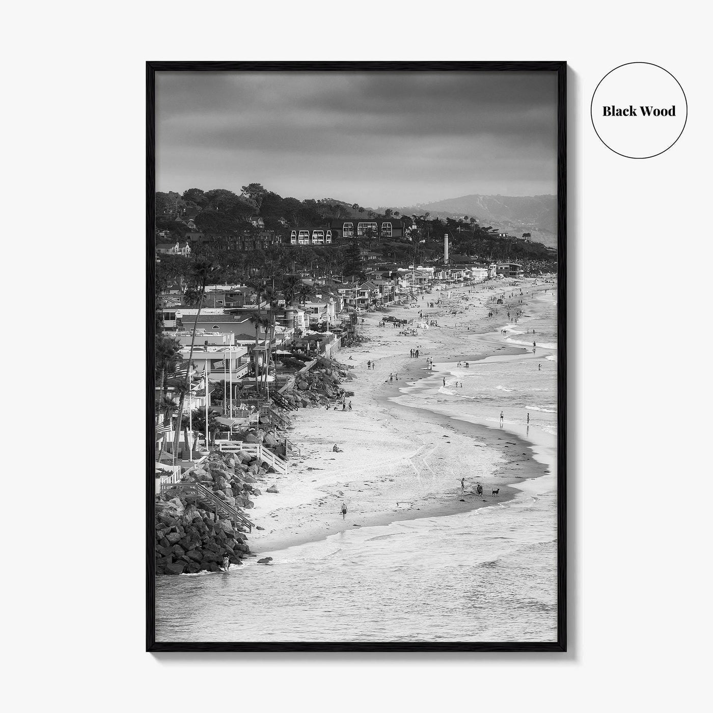 Del Mar Black and White Fine Art Photo Print, San Diego, California Poster