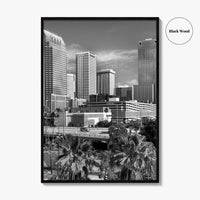 Tampa Skyline Black and White Fine Art Photo Print, Florida, Riverwalk, Wall Decor, Poster