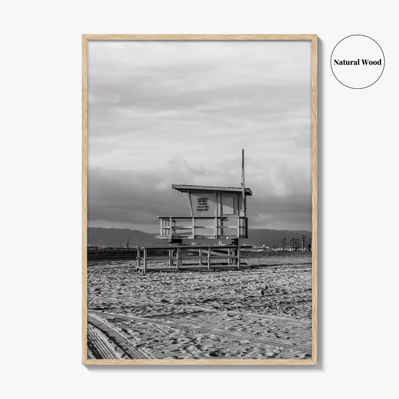 El Segundo Black and White Fine Art Photo Print, California Lifeguard Poster