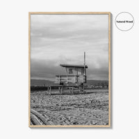 El Segundo Black and White Fine Art Photo Print, California Lifeguard Poster