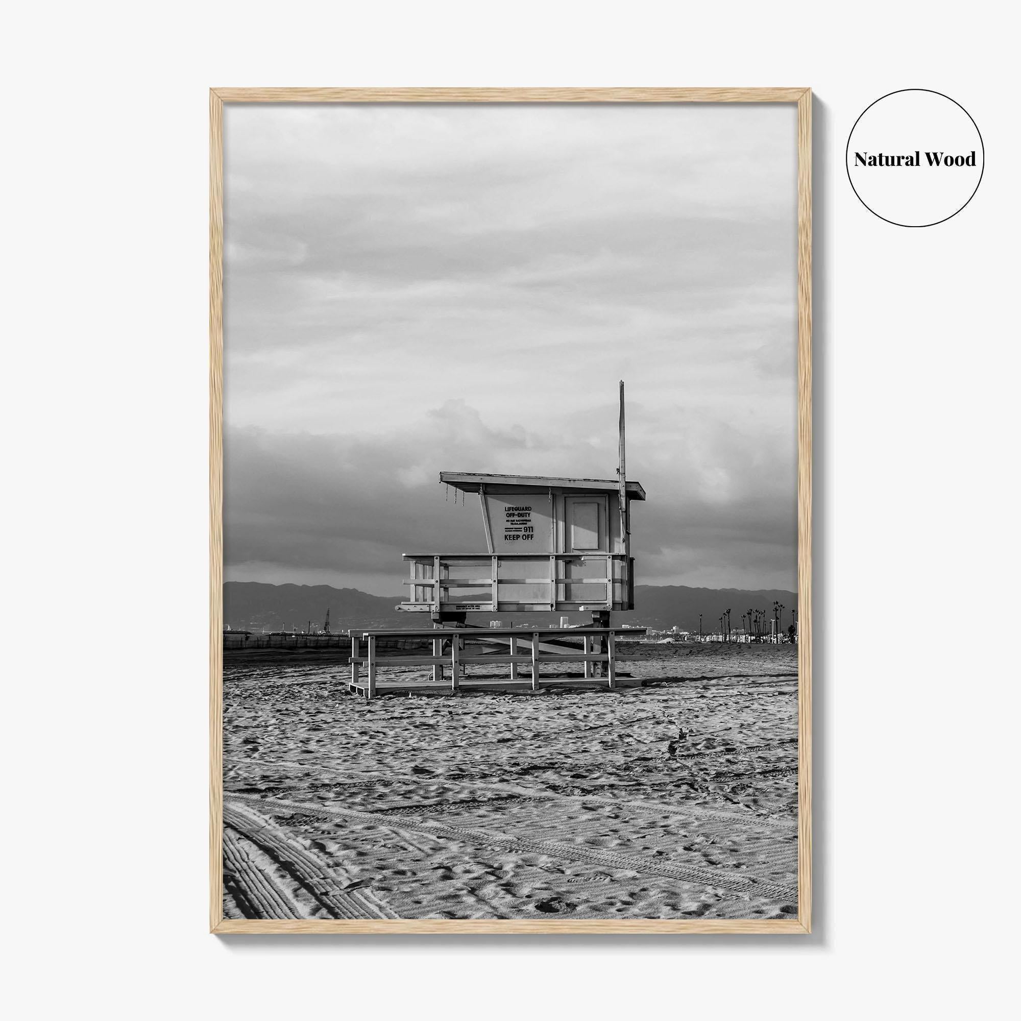 El Segundo Black and White Fine Art Photo Print, California Lifeguard Poster