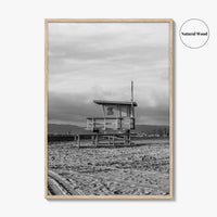 El Segundo Black and White Fine Art Photo Print, California Lifeguard Poster