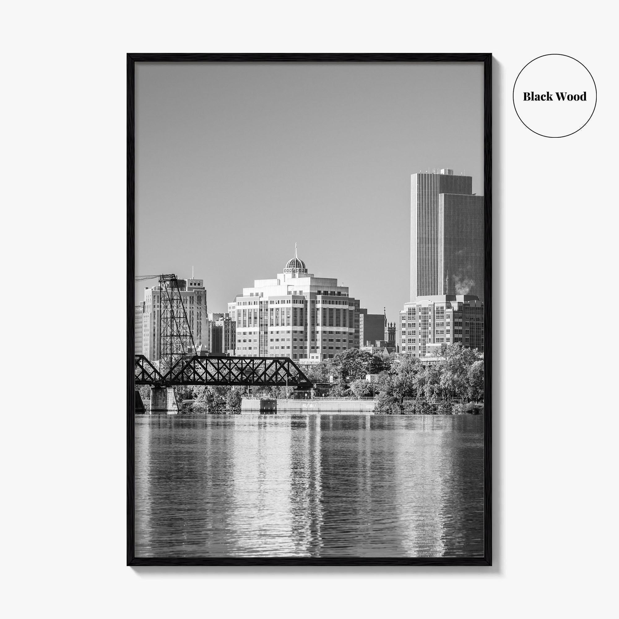 Albany Skyline Black and White Fine Art Photo Print, Poster, New York Poster