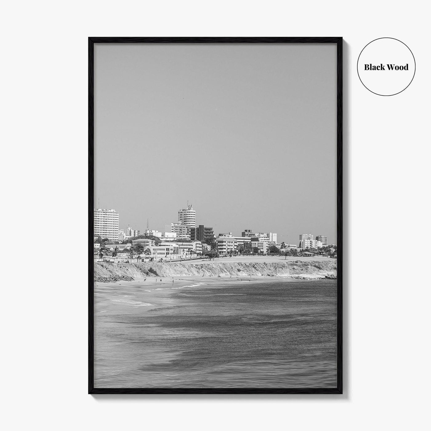 Dakar Black and White Fine Art Photo Print, Senegal Shoreline Wall Decor Poster