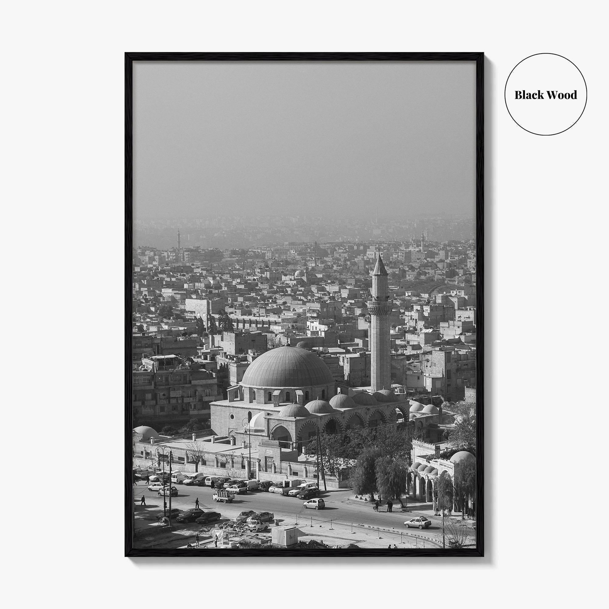 Aleppo Black and White Fine Art Photo Print, Citadel, Syria Wall Decor Poster