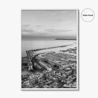 Alicante Black and White Fine Art Photo Print, Port Wall Poster, Costa Blanca Spain