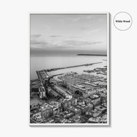 Alicante Black and White Fine Art Photo Print, Port Wall Poster, Costa Blanca Spain