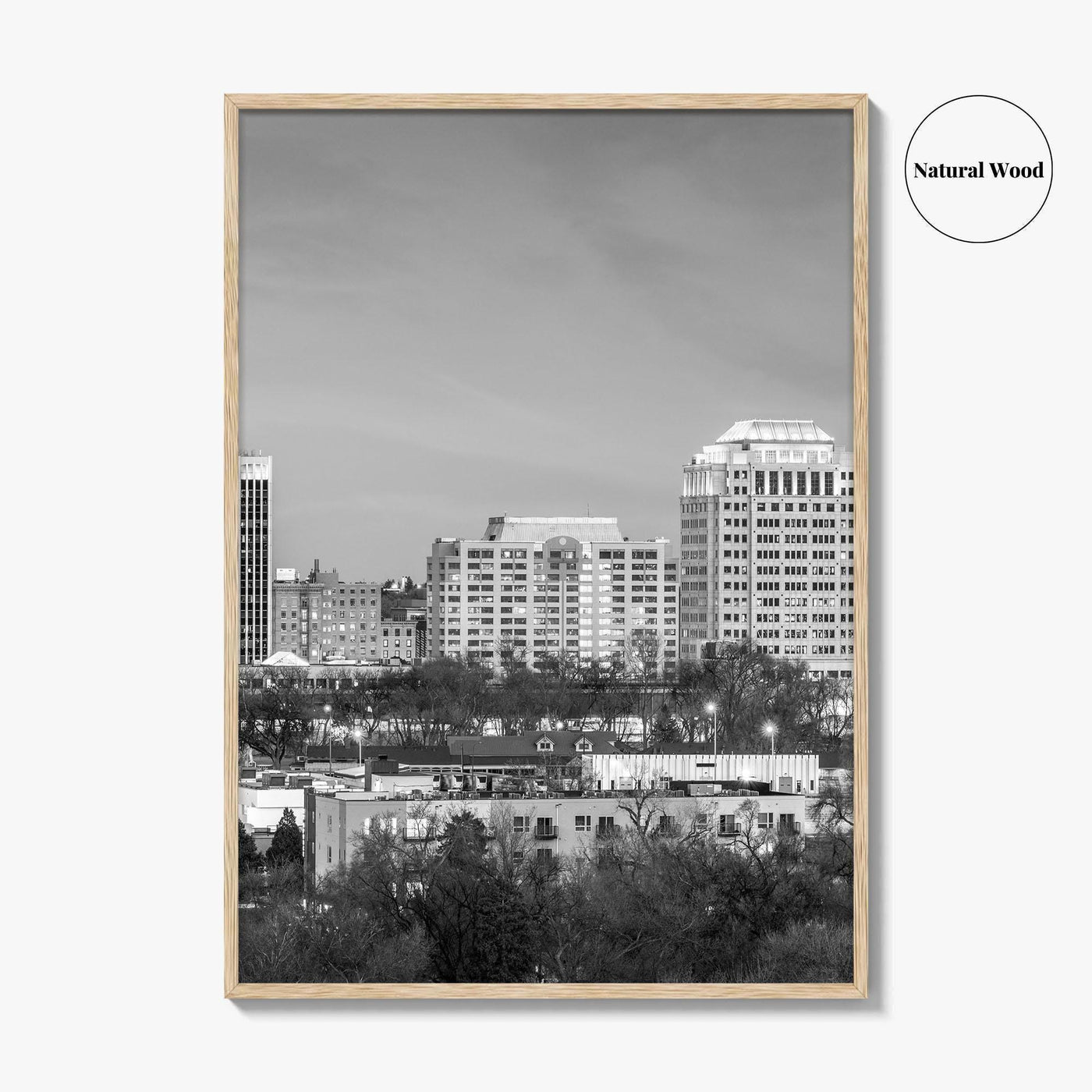 Colorado Springs Skyline Black and White Fine Art Photo Print, City Poster, CO USA