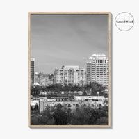 Colorado Springs Skyline Black and White Fine Art Photo Print, City Poster, CO USA