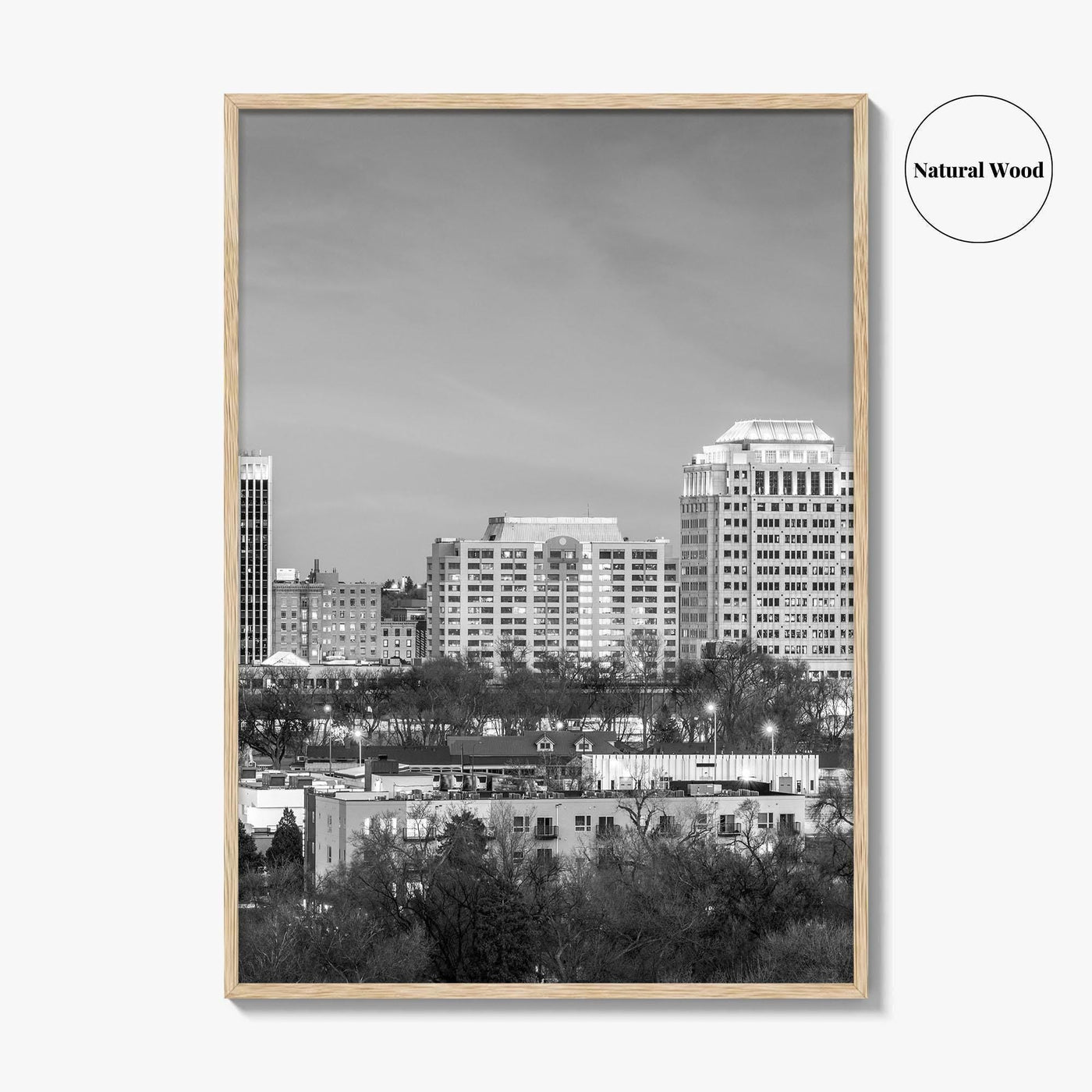 Colorado Springs Skyline Black and White Fine Art Photo Print, City Poster, CO USA
