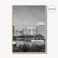 Colorado Springs Skyline Black and White Fine Art Photo Print, City Poster, CO USA