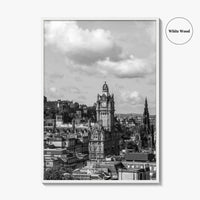 Edinburgh Skyline Black and White Fine Art Photo Print, Scotland, Calton Hill Poster