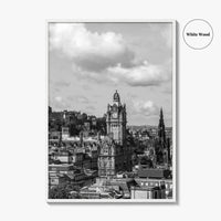 Edinburgh Skyline Black and White Fine Art Photo Print, Scotland, Calton Hill Poster